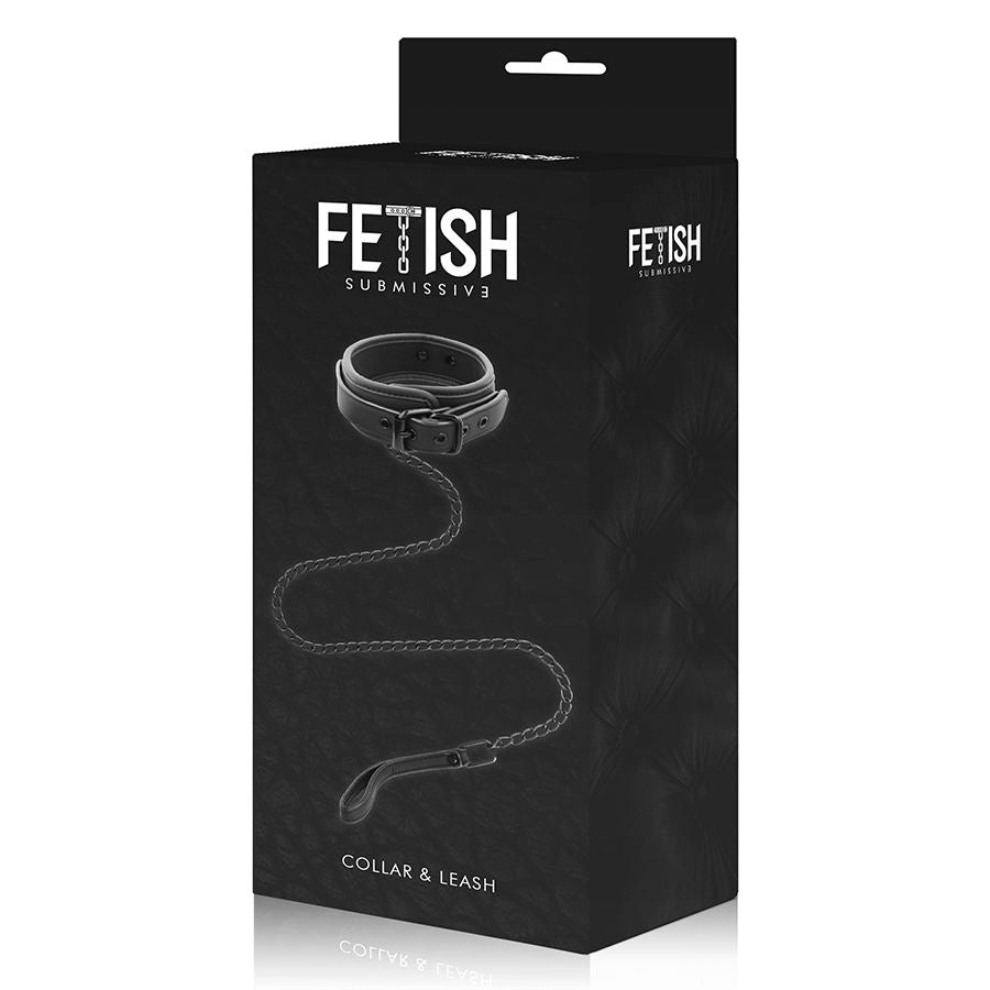 FETISH SUBMISSIVE kedjehalsband med nopren och nickelfri metall