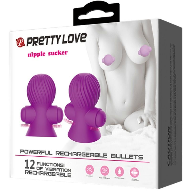 Nipplestimulatorer med 12 vibrationslägen i lila