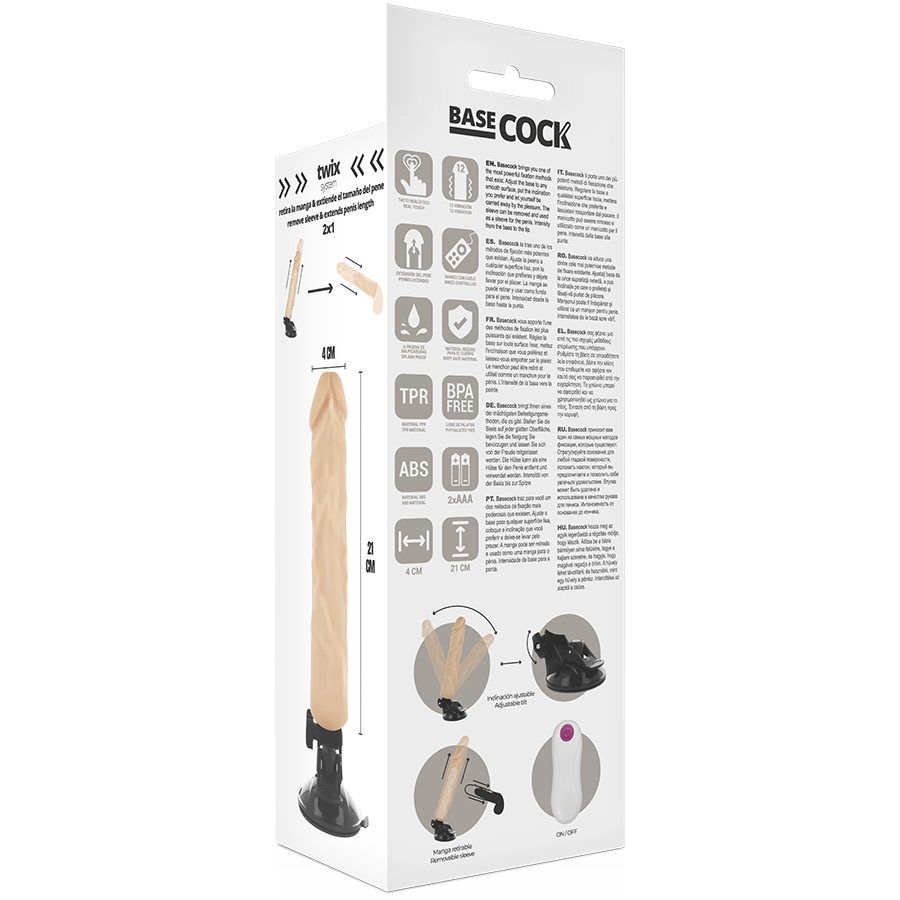 Realistisk vibrator med fjärrkontroll 21 cm