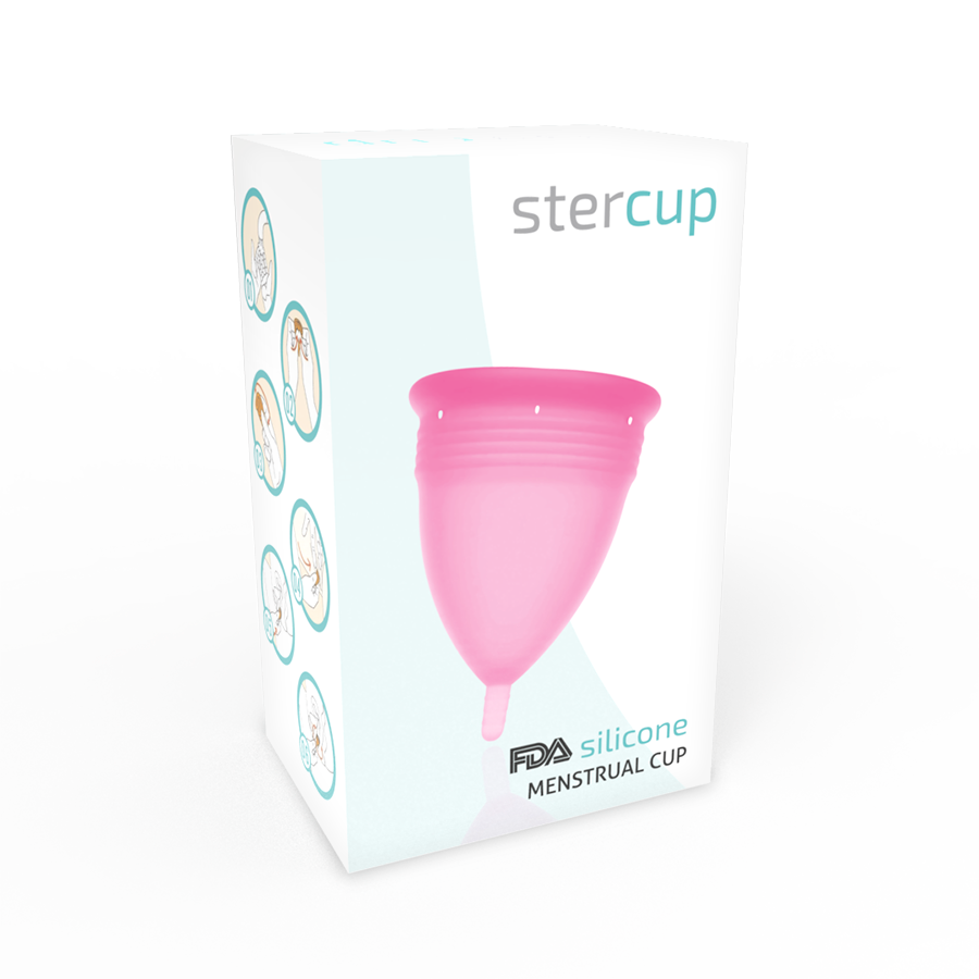 STERCUP - FDA SILIKON MENSTRUATIONSKOP ROSA - STORLEK S
