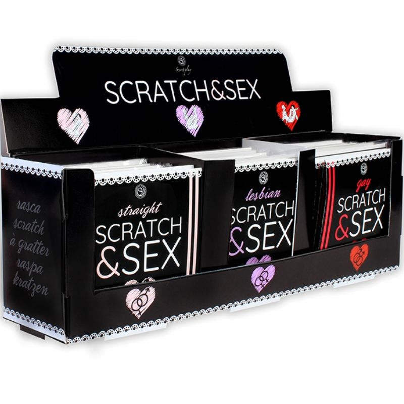 SECRETPLAY Scratch & Sex display med olika spelteman