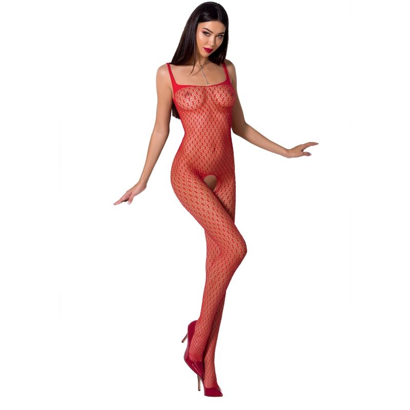 PASSION - WOMAN BS071 RÖD BODYSTOCKING EN STORLEK
