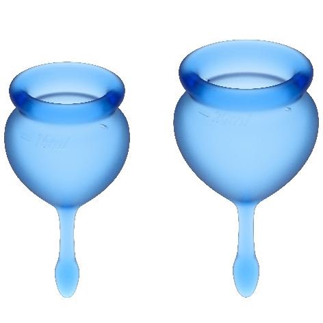 SATISFYER - FEEL GOOD MENSTRUAL CUP MÖRKBLÅ 15 + 20 ML