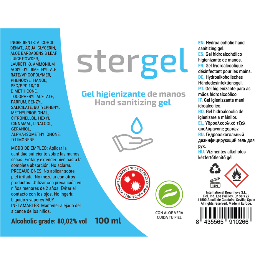 STERGEL - Hydroalkoholisk handsprit med aloe vera 100 ml