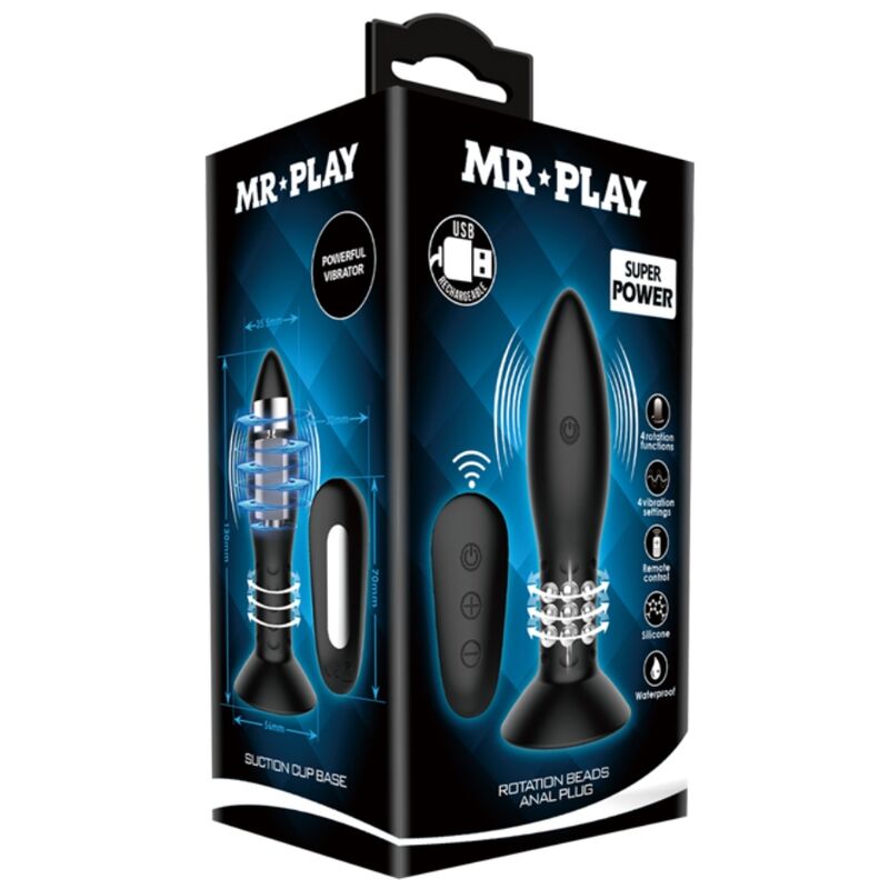 MR PLAY - PLUGG MED SVARTA ROTERANDE KULOR OCH FJÄRRKONTROLL