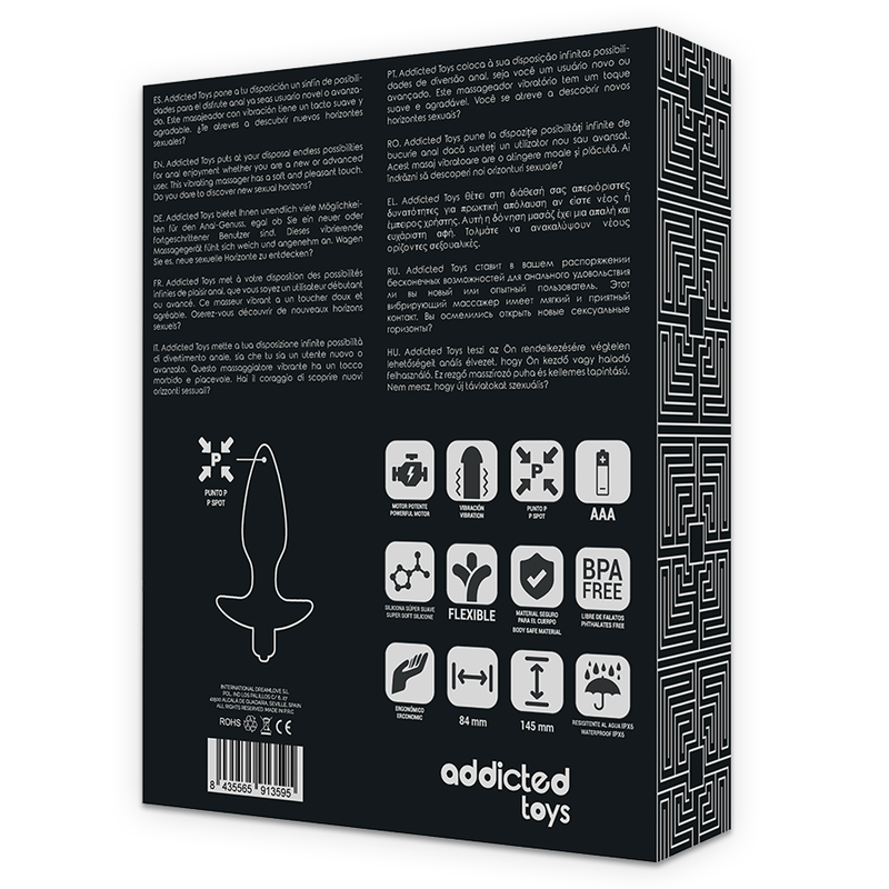 ADDICTED TOYS Massager Plug Anal med Vibration Svart
