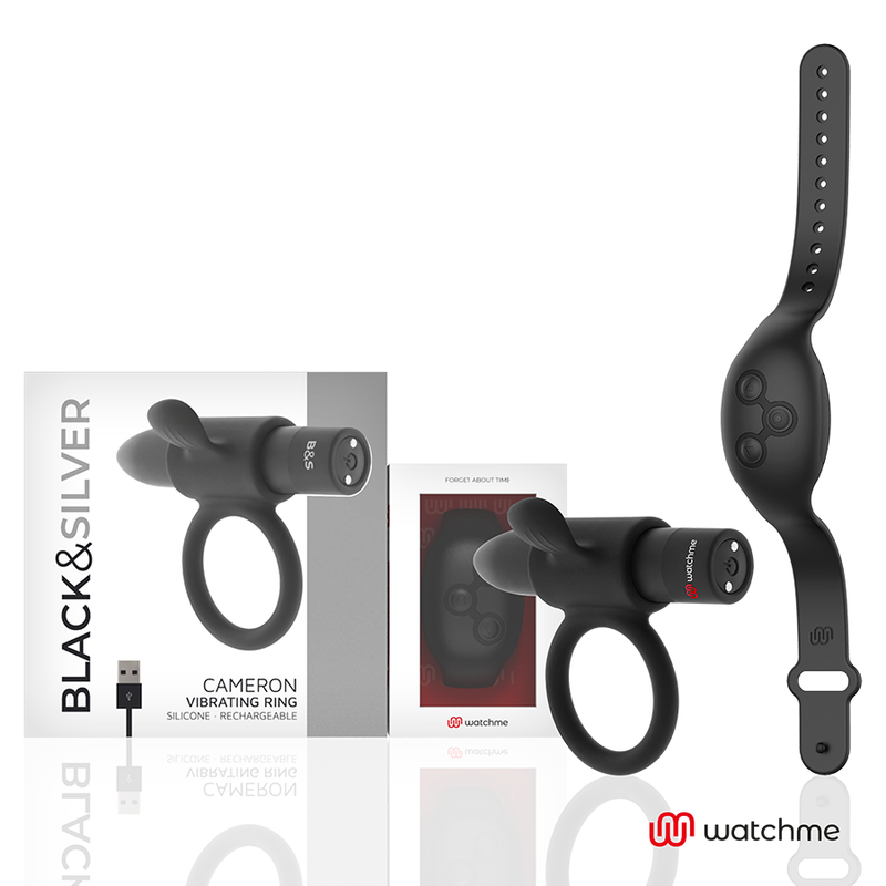 BLACK&SILVER - CAMERON FJÄRRKONTROLL PENISRING WATCHME