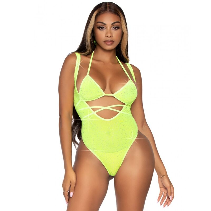 Rhinestone mesh bikiniöverdel och bodysuit från Leg Avenue