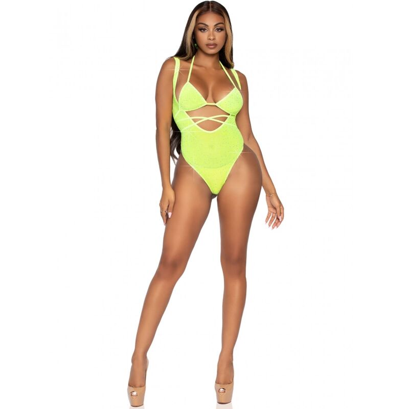 Rhinestone mesh bikiniöverdel och bodysuit från Leg Avenue