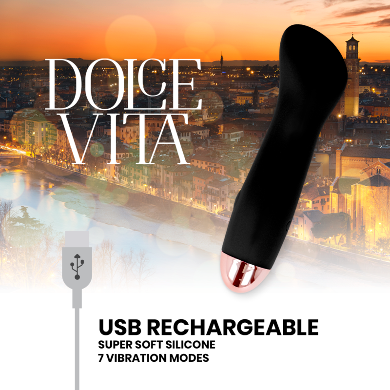 DOLCE VITA uppladdningsbar vibrator One svart