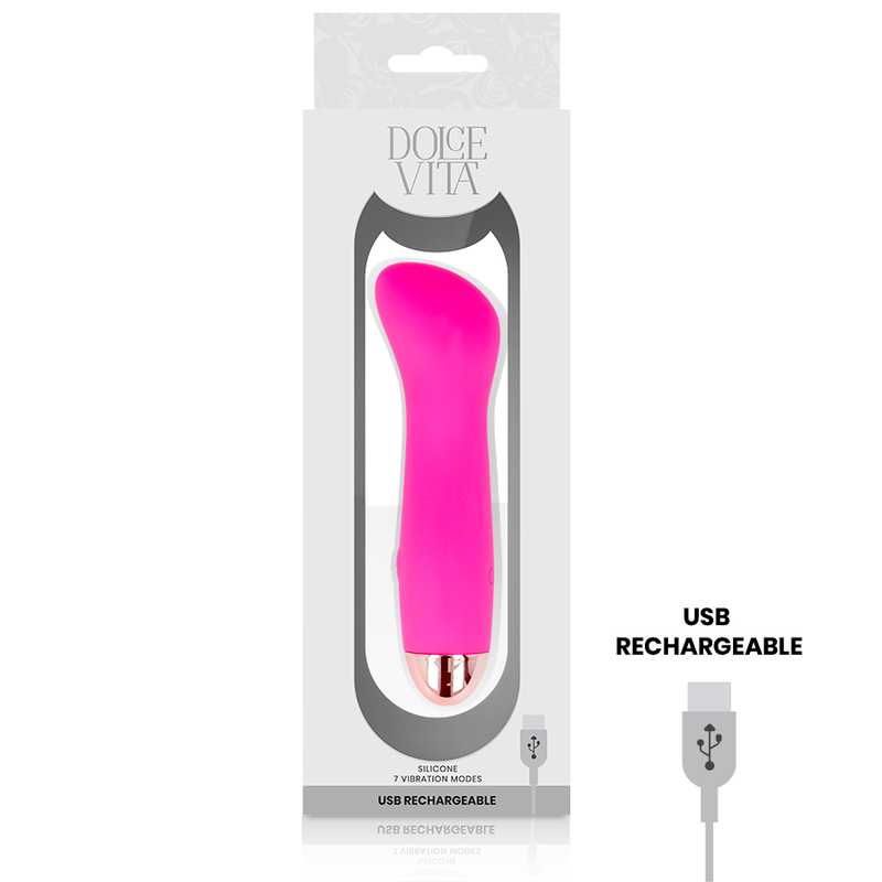 DOLCE VITA laddningsbar vibrator One Pink med 7 hastigheter