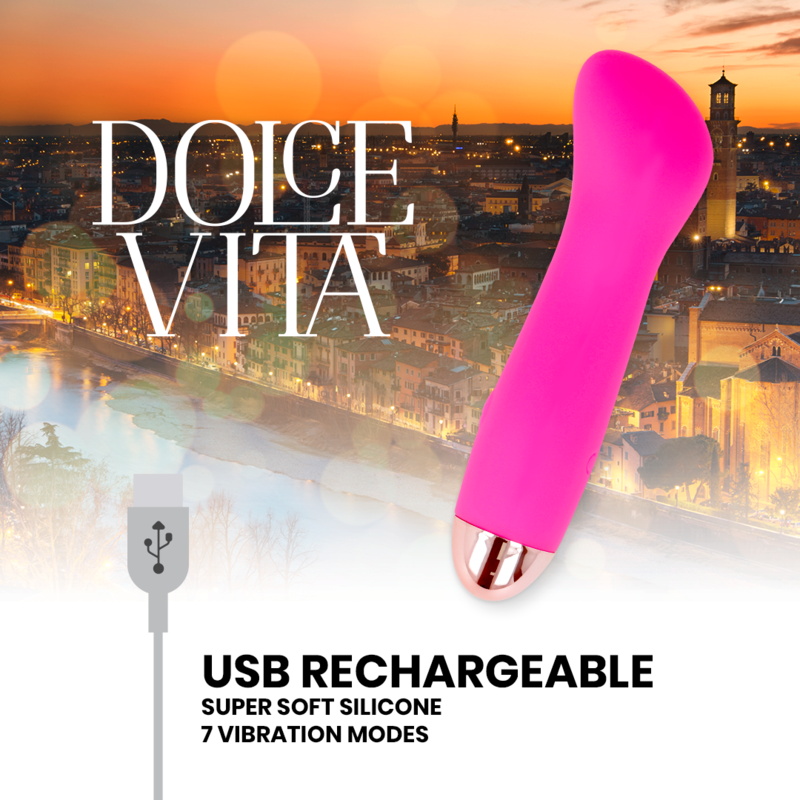 DOLCE VITA laddningsbar vibrator One Pink med 7 hastigheter