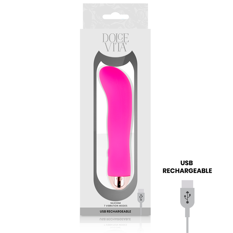 DOLCE VITA uppladdningsbar vibrator Two Pink med 7 hastigheter