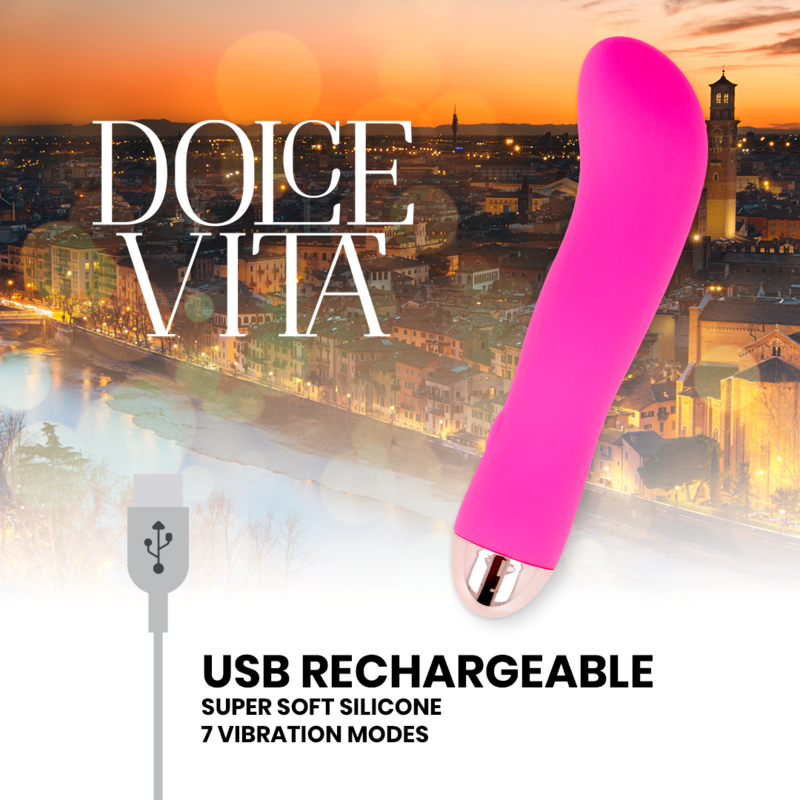DOLCE VITA uppladdningsbar vibrator Two Pink med 7 hastigheter