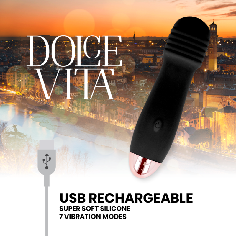 DOLCE VITA återuppladdningsbar vibrator Tre svart