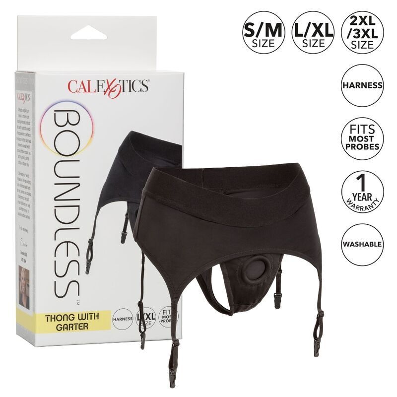Boundless Thong med garter från Calexotics, storlek S/M