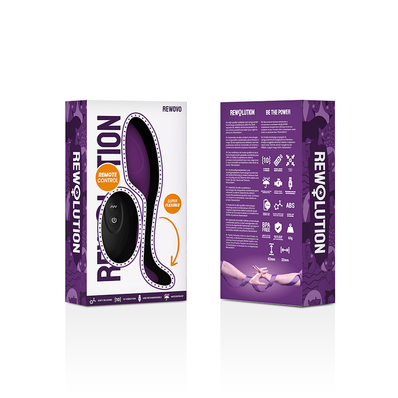 REWOVO äggvibrator med fjärrkontroll i silikon