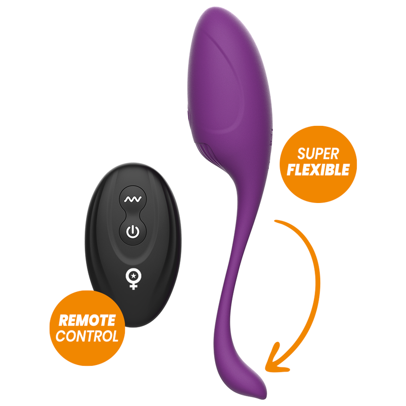REWOVO äggvibrator med fjärrkontroll i silikon