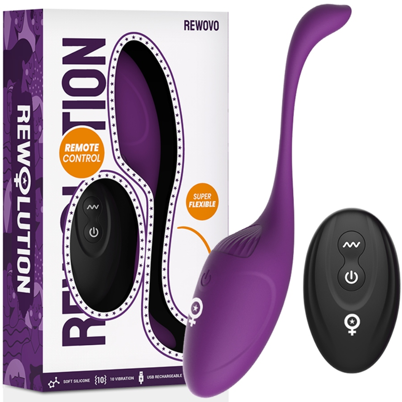 REWOVO äggvibrator med fjärrkontroll i silikon
