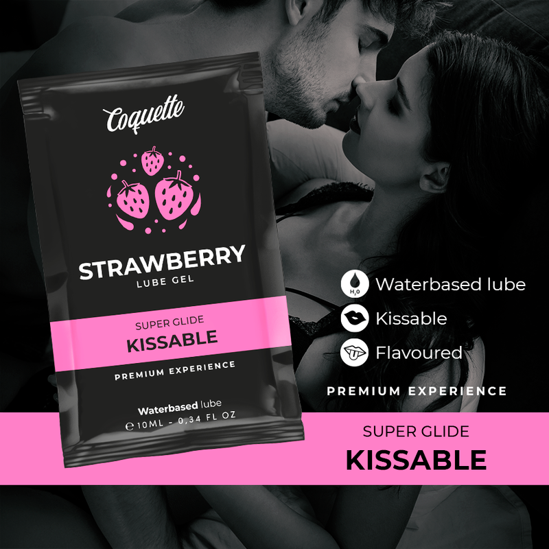 COQUETTE CHIC DESIRE - JORDGUBB VATTENBASERAD KYSSBAR GLIDMEDEL POCKET 10 ML