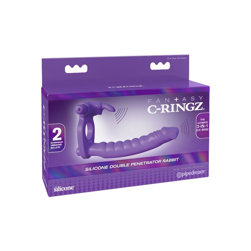 FANTASY C-RINGZ silikon dubbel vibrator kanin