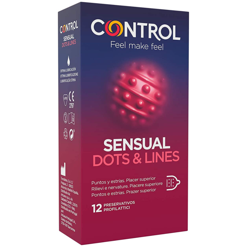 Control Sensual Dots & Lines kondomer 12 enheter