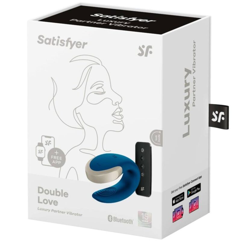 Satisfyer Double Love lyxig parvibrator i blått