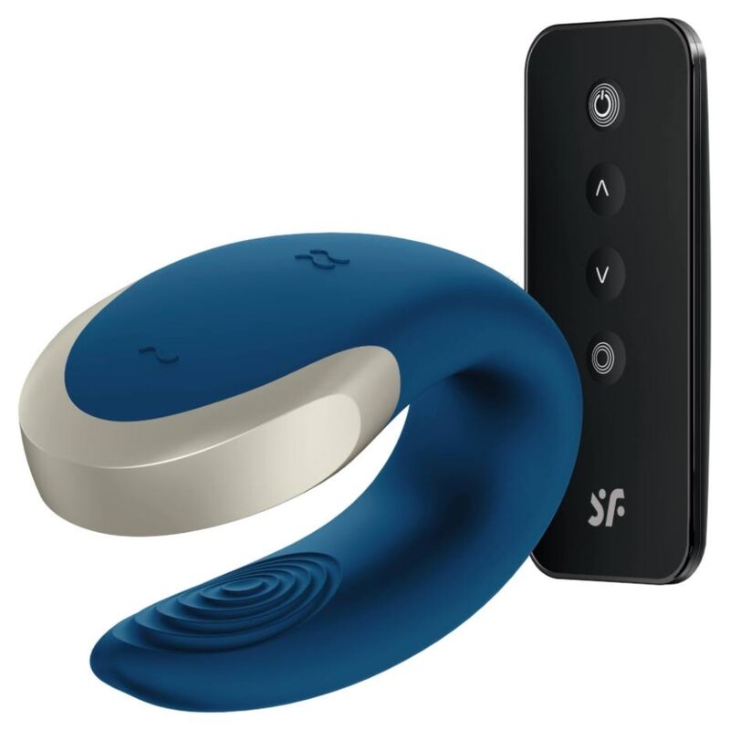 Satisfyer Double Love lyxig parvibrator i blått