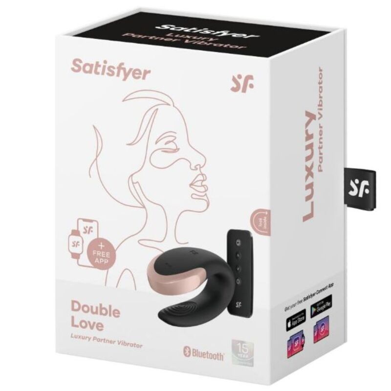 Satisfyer Double Love lyxig parvibrator i svart