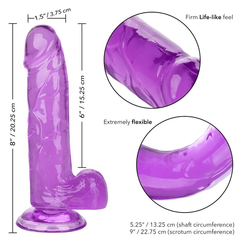 Lila dildo från CALEXOTICS, 15.3 cm lång