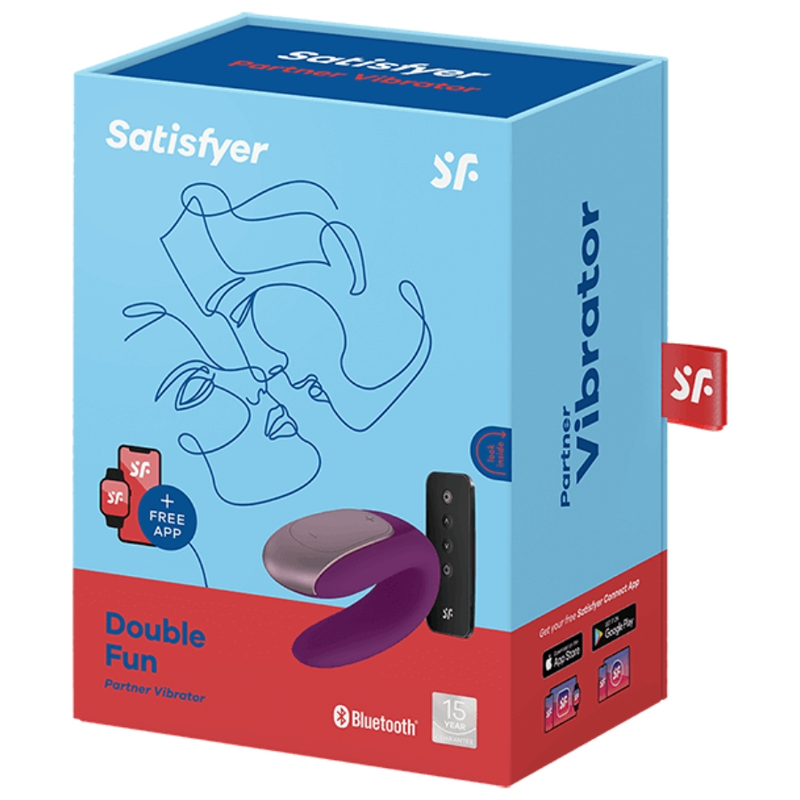 Satisfyer Double Fun partner vibrator i lila