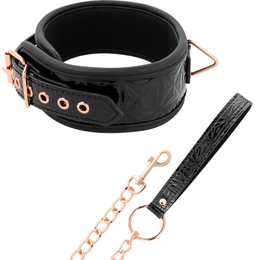 BEGME - BLACK EDITION PREMIUM VEGANSK LÄDERHALSBAND MED NEOPREN FODER