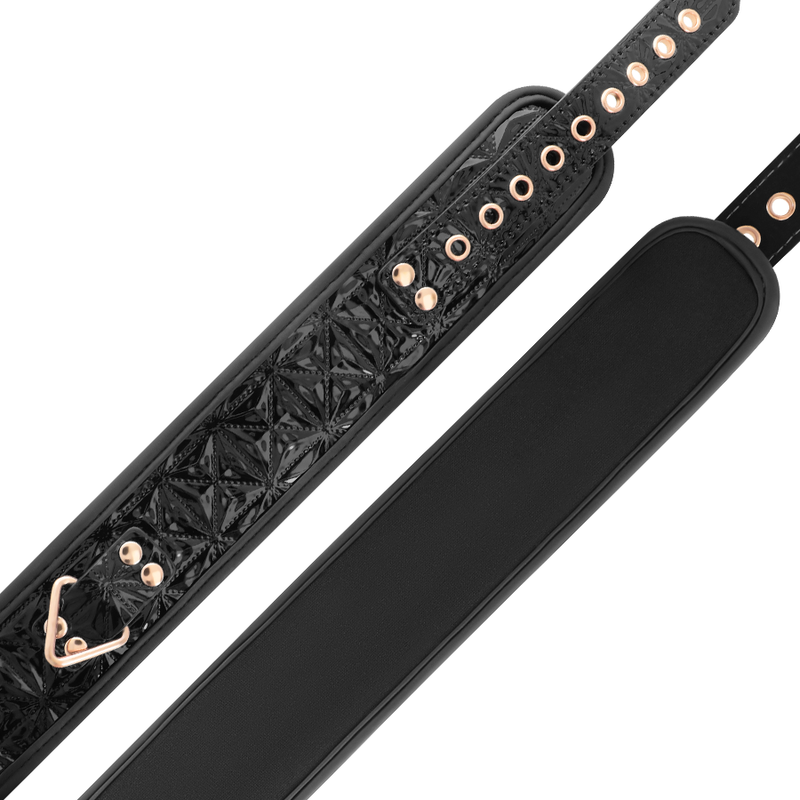 BEGME - BLACK EDITION PREMIUM VEGANSK LÄDERHALSBAND MED NEOPREN FODER
