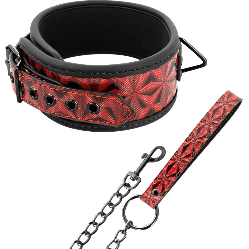 BEGME - RÖD EDITION PREMIUM VEGANSK LÄDERHALSBAND MED NEOPRENFODER