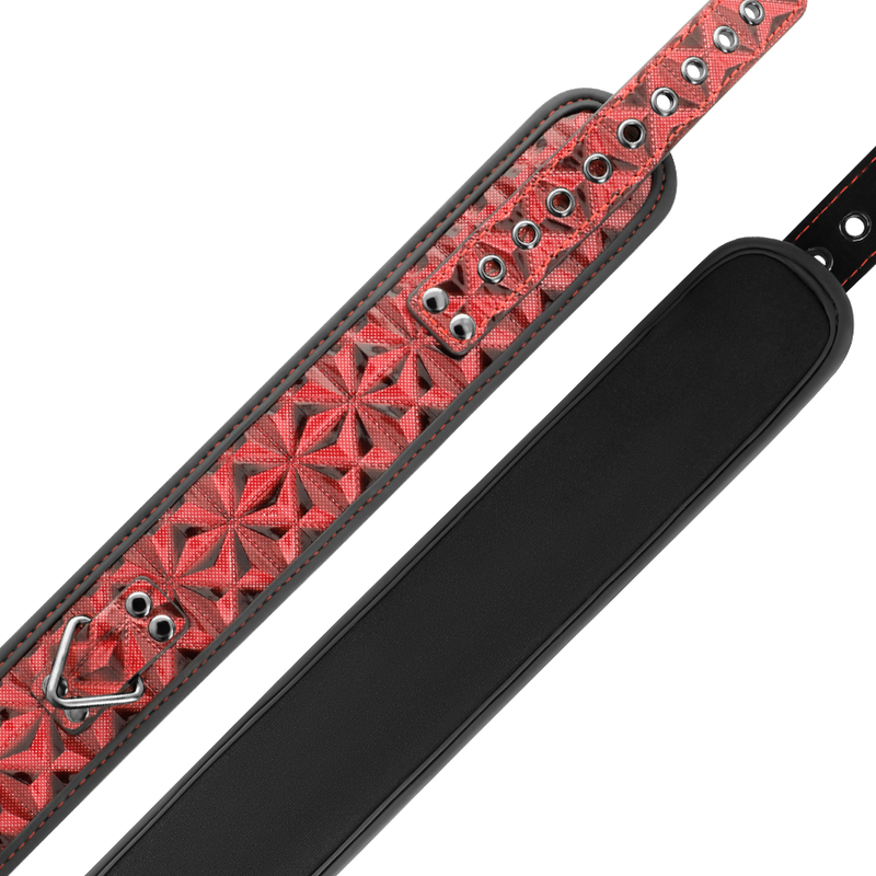 BEGME - RÖD EDITION PREMIUM VEGANSK LÄDERHALSBAND MED NEOPRENFODER