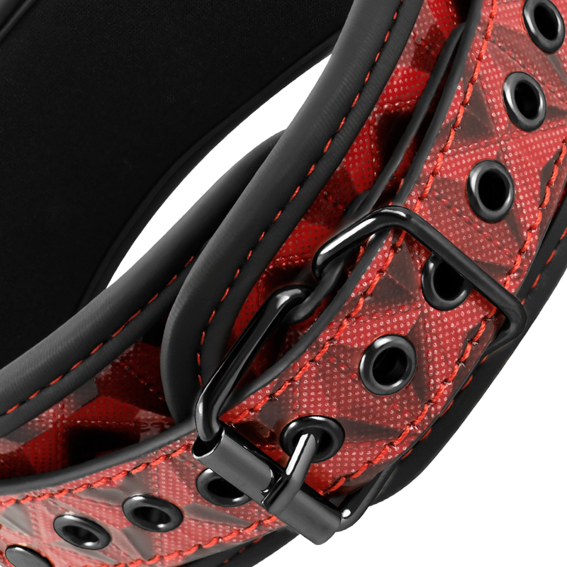 BEGME - RÖD EDITION HALSBAND MED BRÖSTVÅRDSKLAMMAR MED NEOPREN FODER