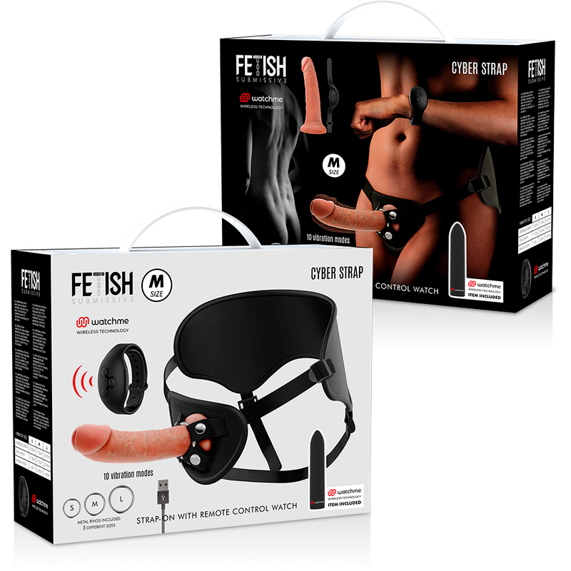 FETISH SUBMISSIVE CYBER STRAP - Selen med dildo och fjärrkontroll