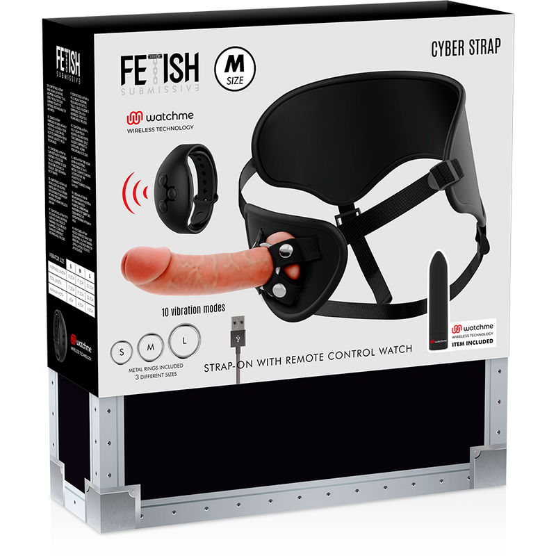 FETISH SUBMISSIVE CYBER STRAP - Selen med dildo och fjärrkontroll