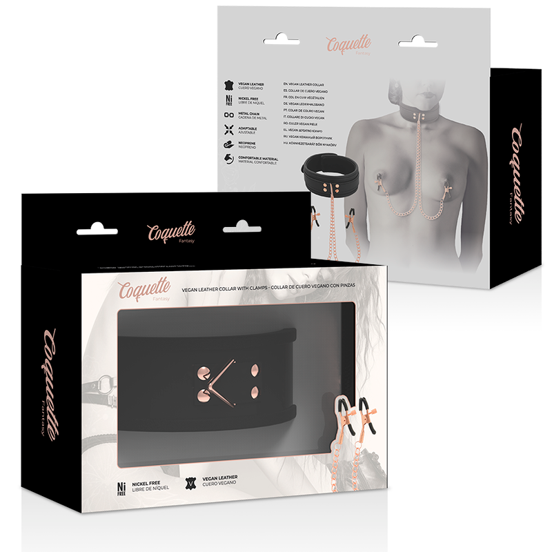 COQUETTE CHIC DESIRE - NIPPLE CLAMP HALSBAND MED NEOPREN FODER