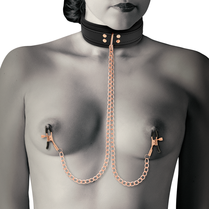 COQUETTE CHIC DESIRE - NIPPLE CLAMP HALSBAND MED NEOPREN FODER