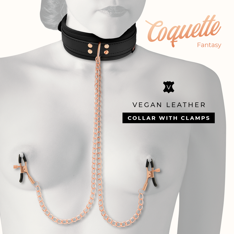 COQUETTE CHIC DESIRE - NIPPLE CLAMP HALSBAND MED NEOPREN FODER