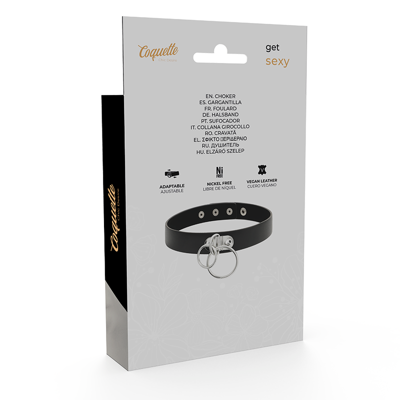 Coquette Chic Desire dubbelring vegan läder choker
