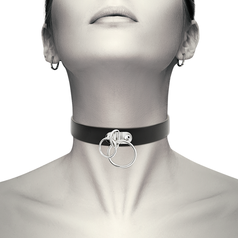 Coquette Chic Desire dubbelring vegan läder choker