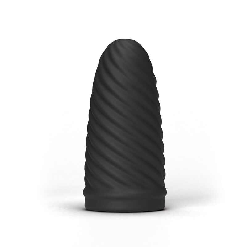 ALL BLACK Masturbator Loop Model 1 med räfflad yta