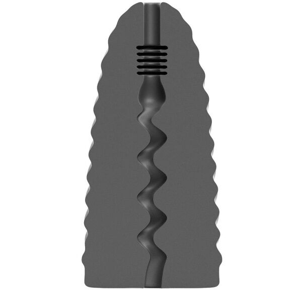 ALL BLACK Masturbator Loop Model 1 med räfflad yta