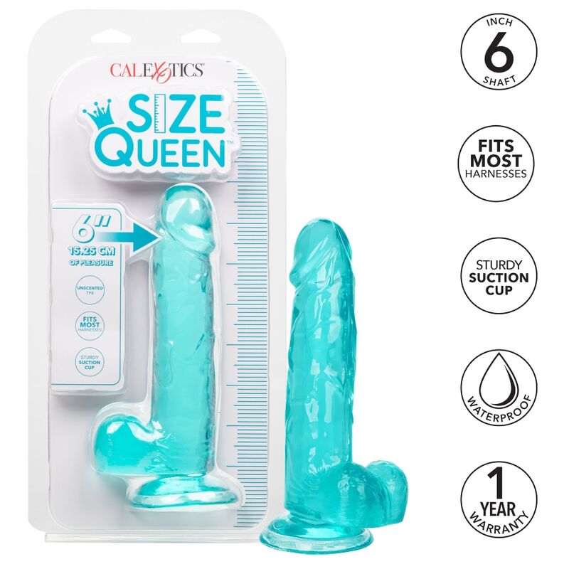 CALEXOTICS Size Queen Dildo blå 15,3 cm