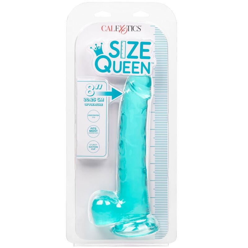 CALEXOTICS Size Queen Dildo i blå färg, 20,3 cm
