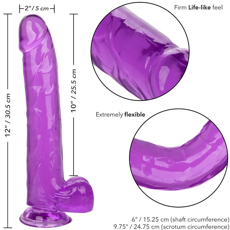 CALEXOTICS Size Queen Dildo i lila färg, 25.5 cm