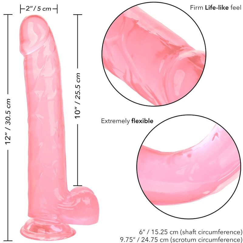 CALEXOTICS Size Queen Dildo i rosa, 25,5 cm