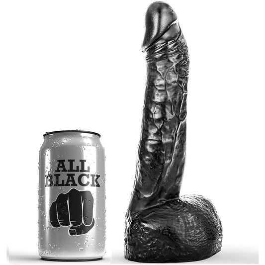 ALL BLACK fisting dildo 20 cm med realistisk struktur